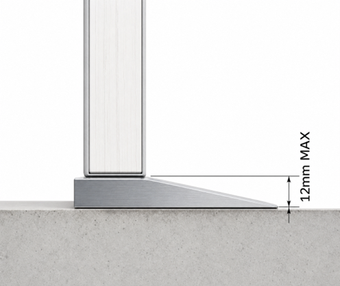Door threshold 12mm maximum