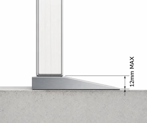 Door threshold 12mm maximum