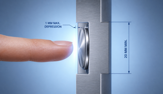 Elevator call button 20mm diameter 1mm depression